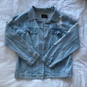 Light wash Distressed Denim Jacket